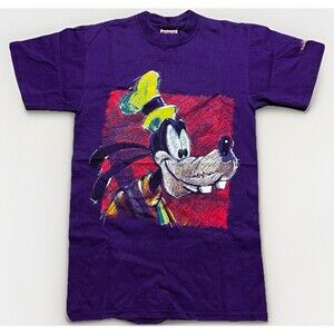 Vintage Goofy T-Shirt Small Purple Short Sleeve Walt Disney World Mickey Inc USA